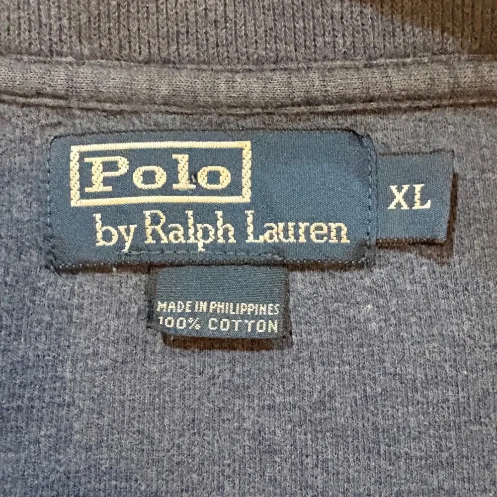 Polo Ralph Lauren Mens XL Blue 1/4‎ Zip Cotton Pullover Sweatery Red Pony Logo